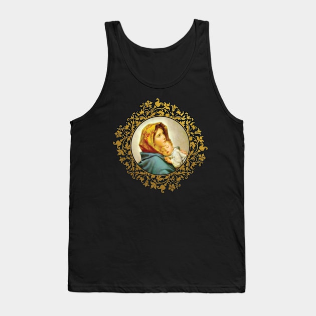 Virgin Mary with Jesus Christ child Tank Top by Beltschazar